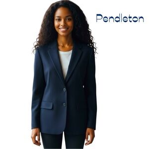 Pendleton Pure Virgin Wool Navy Tailored Blazer Size M